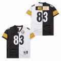 Pittsburgh Steelers #83 Heath Miller throwback Black white splits NFL Jerseys