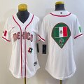 Women 2023 World Cup Mexico blank white majestic baseball jerseys 05