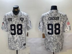 Las Vegas Raiders 98# Maxx Crosby Nike Arctic Camo 2024 Salute to Service Limited Jersey