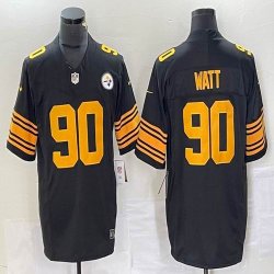 Nike Pittsburgh Steelers #90 T. J. Watt black Nike Vapor F.U.S.E. Limited Jersey 03