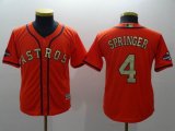 Youth Houston Astros #4 George Springer orange gold 2018 World Series Champions jersey