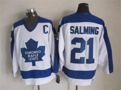 Toronto Maple Leafs #21 Borje Salming white White CCM Throwback nhl jersey