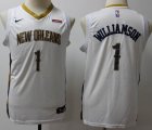 Youth Nike New Orleans Pelicans #1 Zion Williamson white NBA jersey -S8