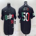 Mexico Dodgers #50 Mookie Betts black majestic baseball Jersey