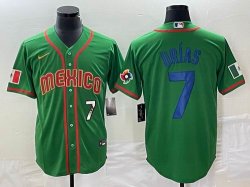 2023 World Cup Mexico #7 Julio Urias green red majestic baseball jerseys 55