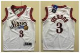 Youth Philadelphia 76ers 3# Allen Iverson white nba jersey