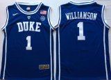 Duke Blue Devils #1 Zion Williamson V Neck blue College Basketball Jersey-PNS