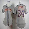 women Houston Astros 34 Nolan Ryan gray baseball jerseys