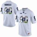 Custom Penn State #90 Garrett Sickels white fashion college football jersey