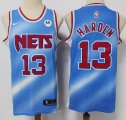 Nike Brooklyn Nets #13 James Harden blue nike throwback NBA basketball Jerseys -S8