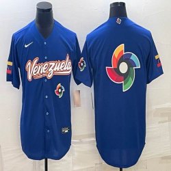 Majestic Venezuela Baseball blank blue 2023 World Baseball Classic Replica Player Jersey 07