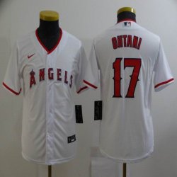 Youth Nike Los Angeles Angels #17 Shohei Ohtani white majestic baseball jersey-BD