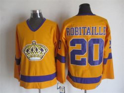 Los Angeles Kings 20# Luc Robitaille throwback yellow hockey CCM jerseys