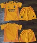 2024-2025 Real Madrid club Yellow kid soccer jerseys away