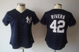 New York Yankees #42 Mariano Rivera MLB Women Jerseys Dark Blue