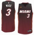 Adidas Miami Heat #3 Dwyane Wade drift fashion dark red nba Jerseys