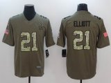 Nike Cowboys #21 Ezekiel Elliott green gold fashion Color Rush Limited Jersey