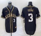 Nike Houston Astros #3 Jeremy Pena black gold majestic baseball jerseys 01