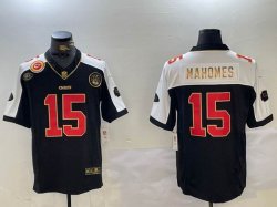 Nike Kansas City Chiefs #15 Patrick Mahomes black white Nike Vapor F.U.S.E. Limited Jersey-BD 03