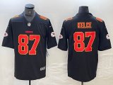 Nike Kansas City Chiefs #87 Travis Kelce black gold Color Rush Limited Jersey