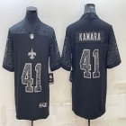 Nike Saints #41 Alvin Kamara black Color Rush Limited Jersey Reflective version