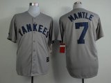 New York Yankees #7 Mickey Mantle gray NFL Jerseys-ZH