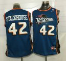 Detroit Pistons #42 Jerry Stackhouse Soul Swingman Stitched Blue Jersey