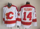 Calgary Flames #14 Theoren Fleury white Third Throwback CCM nhl Jerseys