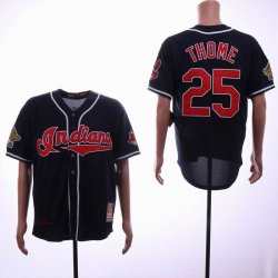 Cleveland Indians #25 Jim Thome throwback Blue mlb jerseys