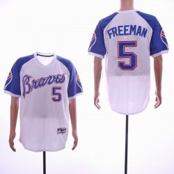 Atlanta Braves #5 Freddie Freeman white majestic Mlb baseball Jersey