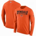 Men's Cincinnati Bengals Nike Orange Sideline Legend Staff Performance Long Sleeve T-Shirt