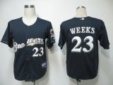 MLB Jerseys Milwaukee Brewers 23 Weeks Dark Blue black