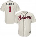 Atlanta Braves #1 Ozzie Albies beige majestic baseball Jersey