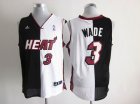 Adidas Miami Heat #3 Dwyane Wade Black White NBA Split Jerseys