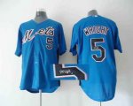 New York Mets DAVID WRICHT 5# blue mlb Signature jersey