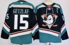 Anaheim ducks #15 Ryan Getzlaf black blue hockey jerseys-PD