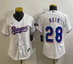 Women Nike Texas Rangers #28 Jonah Heim white majestic baseball jerseys-XD