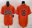 Nike Chicago Bears #18 Caleb Williams orange baseball Joint name -BD 02