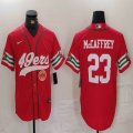 Nike San Francisco 49ers #23 Christian McCaffrey red baseball jersey Joint name-BD 03