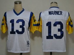 Kurt Warner St. Louis Rams #13 White throwback NFL Jerseys