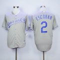 Kansas Royals #2 Alcides Escobar gray MLB baseball jerseys