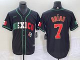 2023 World Cup Mexico #7 Julio Urias black majestic baseball jerseys 103