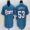 Nike Texas Rangers #53 Adolis Garcia skyblue majestic baseball jerseys-BD