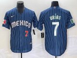 2023 World Cup Mexico #7 Julio Urias blue majestic baseball jerseys 51