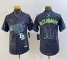 Youth Nike Tampa Bay Rays #18 Shane McClanahan black majestic baseball jersey city version 04