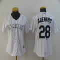 Women Colorado Rockies #28 Nolan Arenado White majestic mlb jersey