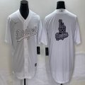 Nike Los Angeles Dodgers blank white majesitc baseball MLB jersey big logo-BD 07