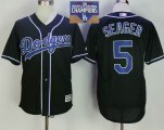 2017 Los Angeles Dodgers #5 Corey Seager black majestic baseball jersey