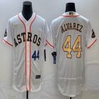 Nike Houston Astros #44 Yordan Alvarez white gold Flexbase Authentic Collection Jersey 01