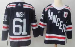 Adidas New York Rangers Rick Nash #61 dark blue hockey jersey